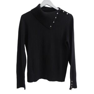 Mainbocher pure cashmere turtleneck sweater L Black